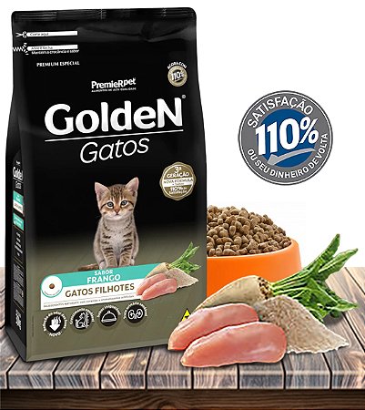 Ração Seca PremieRPet Golden Frango para Gatos Filhotes - 3Kg