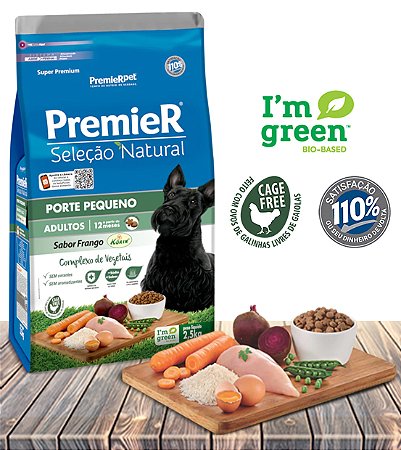 Ração Seca PremieRPet Seleção Natural Frango para Cães Adultos de Pequeno Porte - 1Kg