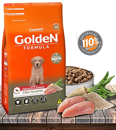 Ração Seca PremieRPet Golden Fórmula Frango e Arroz para Cães Filhotes  - 15Kg