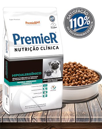 Ração Seca PremieRPet Nutrição Clínica Hipoalergênico Proteína Hidrolisada Mandioca para Cães Adultos e Filhotes de Pequeno Porte - 2Kg