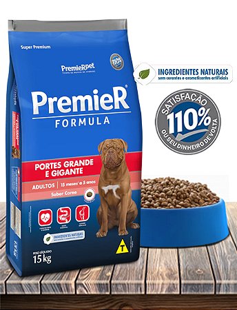Ração Seca PremieRPet Premier Fórmula Carne para Cães Adultos Porte Grande e Gigante - 15Kg