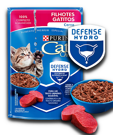 Racão Úmida Nestlé Purina Cat Chow Sachê Carne para Gatos Filhotes - 85Gr