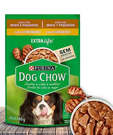 Ração Úmida Nestlè Purina Dog Chow Sache Cordeiro ao Molho para Cães Adultos de Raças Pequenas e Mini - 100 Gr