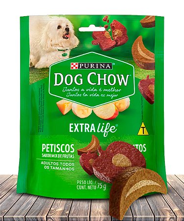 Petisco Nestlé Purina Dog Chow Extra Life Mix de Frutas para Cães Adultos de todos os Tamanhos - 75Gr