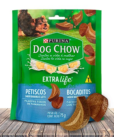 Petisco Nestlé Purina Dog Chow Extra Life Banana e Leite para Cães Filhotes Todos os Tamanhos - 75Gr