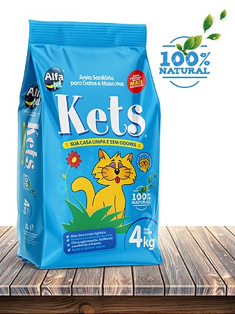 Alfa Pet Areia Higiênica Kets Azul Para Gatos - 4Kg