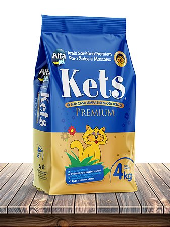 Alfa Pet Areia Higiênica Kets sem Odor Premium para Gatos - 4Kg