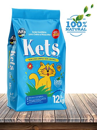 Alfa Pet Areia Higiênica Kets Azul Para Gatos - 12 Kg