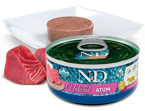 Ração Úmida Farmina N&D Natural Atum para Gatos Adultos - 70Gr