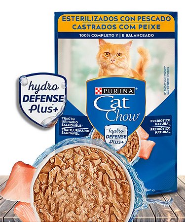 Ração Úmida Nestlé Purina Cat Chow Sachê Peixe ao Molho para Gatos Adultos Castrados - 85Gr