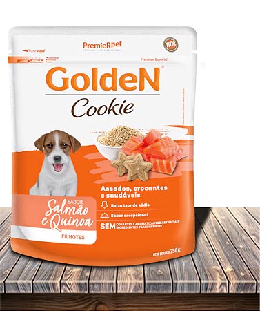 Biscoito PremieRPet Golden Cookie Salmão e Quinoa para Cães Filhotes - 350Gr