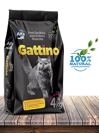 Alfa Pet Areia Higiênica Gattino Natural - 4kg