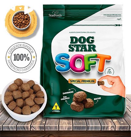 Ração Seca Dog Star Soft Natural para Cães Adultos - 700Gr