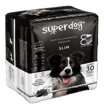 Tapete Higienico Super Dog Carvao 30 Un - 80 X 60 CM