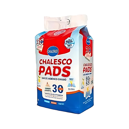 Tapete Higienico Chalesco Pads 30 Un - 60 X 55 CM