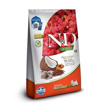 N&D QUINOA CANINE PEIXE PELE E PELO MINI 800 GR