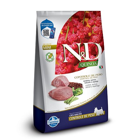 N&D QUINOA CANINE CORDEIRO CONTROLE DE PESO MINI 800GR