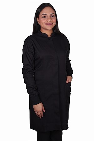 Avental Feminino Gola Padre em Gabardine com Punho