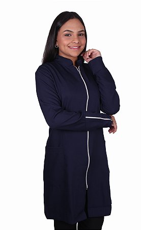 Avental Feminino Gola Padre com Zíper - Gabardine