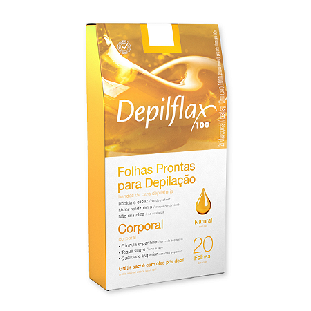 Folhas Prontas Depilação Corporal Natural 20 Unidades Depilflax