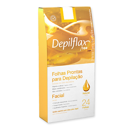 Folhas Prontas Depilação Facial Natural 24 Unidades Depilflax