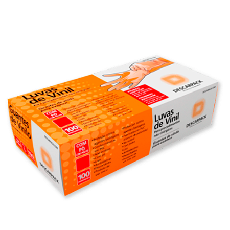 Luva Vinil Com Pó 100 Unidades Descarpack