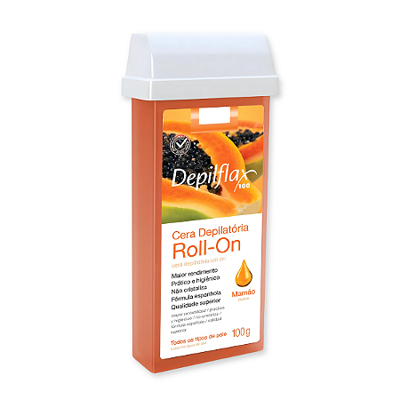 Cera Roll-On Mamão 100g Depilflax