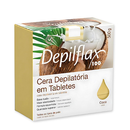 Cera Quente Coco em Tabletes 500g Depilflax