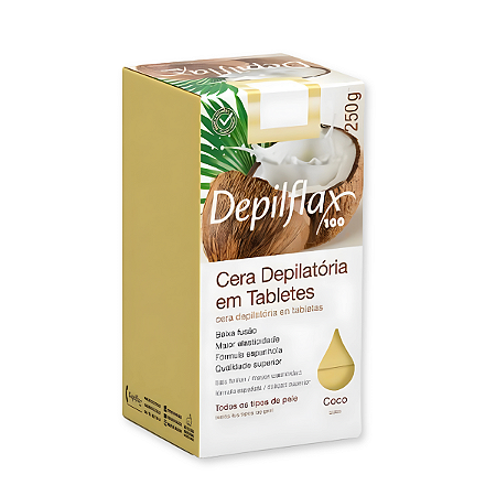 Cera Quente Coco em Tabletes 250g Depilflax