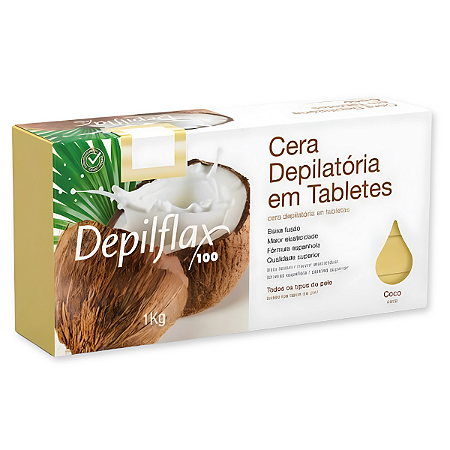 Cera Quente Coco em Tabletes 1kg Depilflax