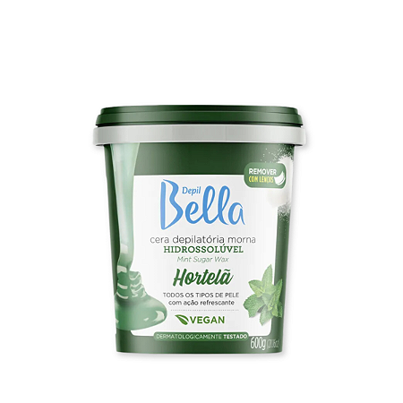 Cera Depilatória Hidrossolúvel Morna Hortelã 600g Depil Bella