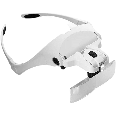 Lupa de Cabeça com LED e 5 Lentes