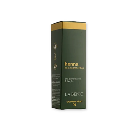 Kit Henna La Benig Castanho Médio 3g