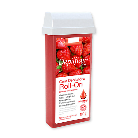 Cera Roll-on Morango 100g Depilflax