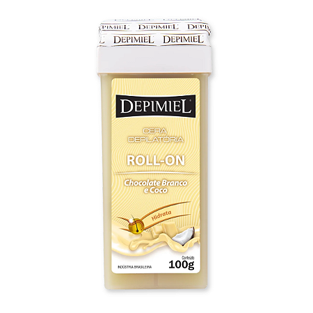 Cera Roll-on Chocolate Branco e Coco 100g Depimiel