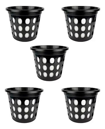 Cesto Plástico Telado Organizador 5 Litros Preto Premiun kit 25