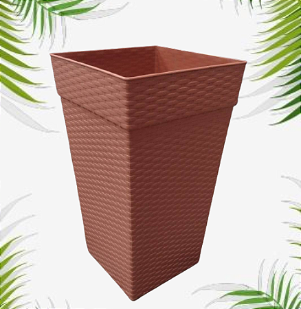 Vaso Ratan Coluna Interno E Externo 28l Planta Flor Folhagem Real Artificial grande