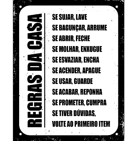 Placa Regras Da Casa Quadro Decoração Geek Frases Promoção