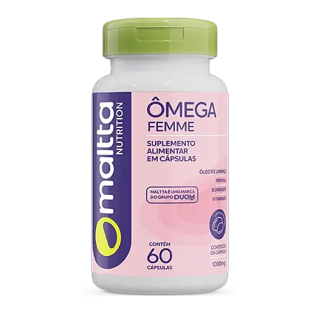 ÔMEGA FEMME LINHAÇA, BORRAGEM E PRÍMULA 60 CÁPSULAS 1000 MG MALTTA