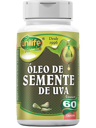 ÓLEO DE SEMENTE DE UVA 700MG 60 CÁPSULAS UNILIFE