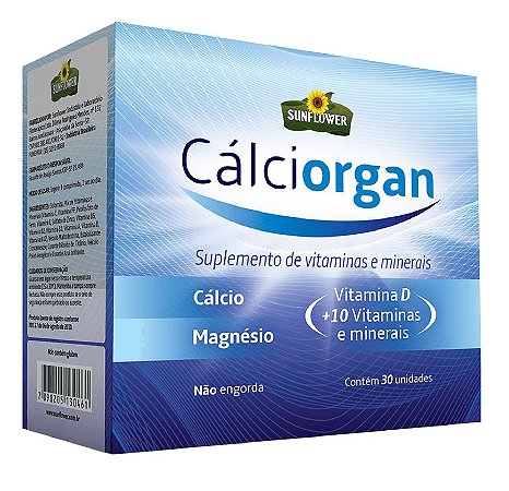 Cálciorgan 30 comprimidos 1900 mg Sunjflower - fortalece os ossos