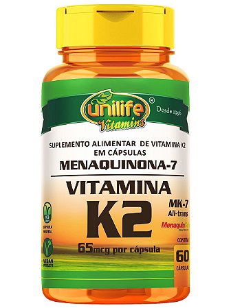 VITAMINA K2  ''MENAQUINONA'' 60 CÁPSULAS UNILIFE