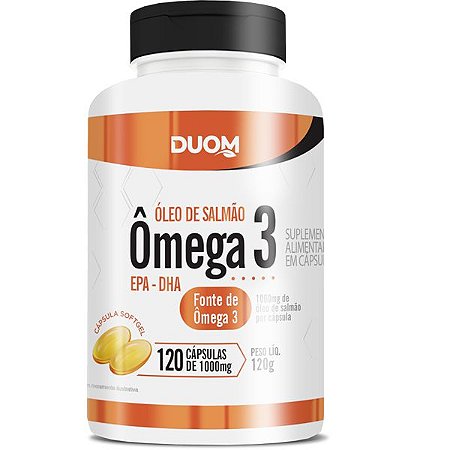 ÔMEGA 3 ÓLEO DE SALMÃO 1000 MG 120 CÁPSULAS DUOM