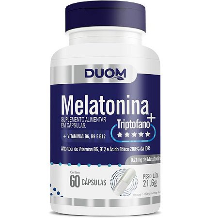 MELATONINA + TRIPTOFANO 60 CÁPSULAS 360MG DUOM