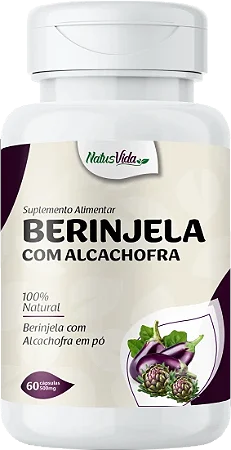 BERINJELA COM ALCACHOFRA 60 CAPSULAS 500MG NATUSVIDA