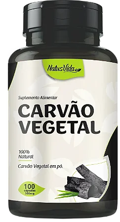 CARVAO VEGETAL 100 CÁPSULAS 500 MG NATUSVIDA