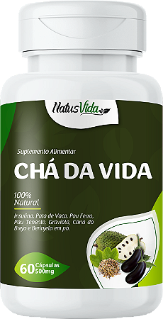 CHA DA VIDA 60 CÁPSULAS 500 MG NATUSVIDA