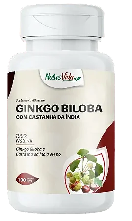 GINKGO BILOBA COM CASTANHA DA INDIA 100 CÁPSULAS 500MG NATUSVIDA