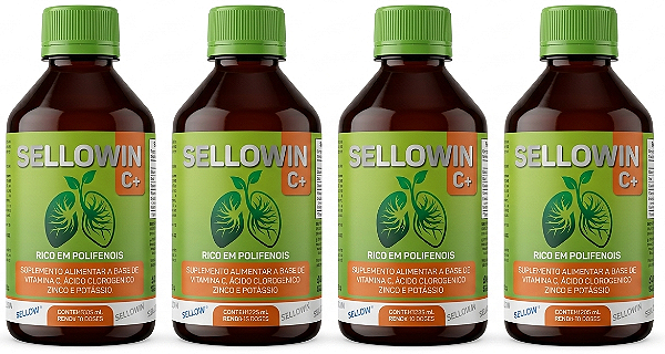 SELLOWIN 4 UNIDADES DE 225 ML PARA ASMA, BRONQUITE, SINUSITE E RINITE