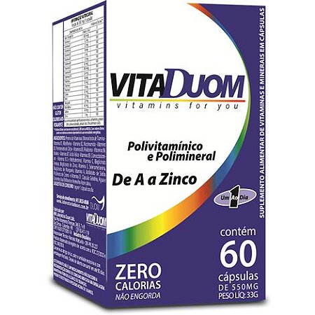 VITADUOM POLIVITAMÍNICO E POLIMINERAL 60 CÁPSULAS DUOM 550MG